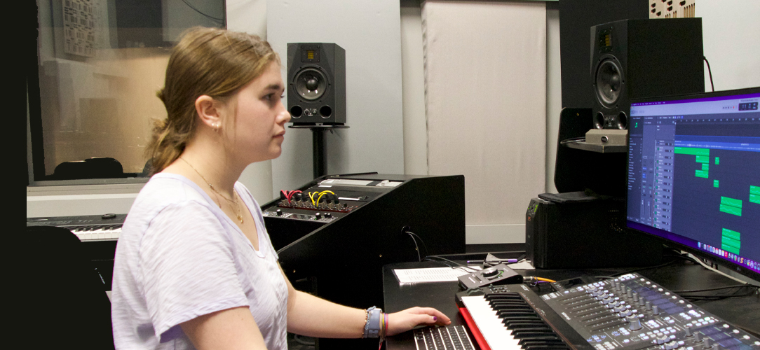 Film and Media Scoring Student Composing using digital media creation software.