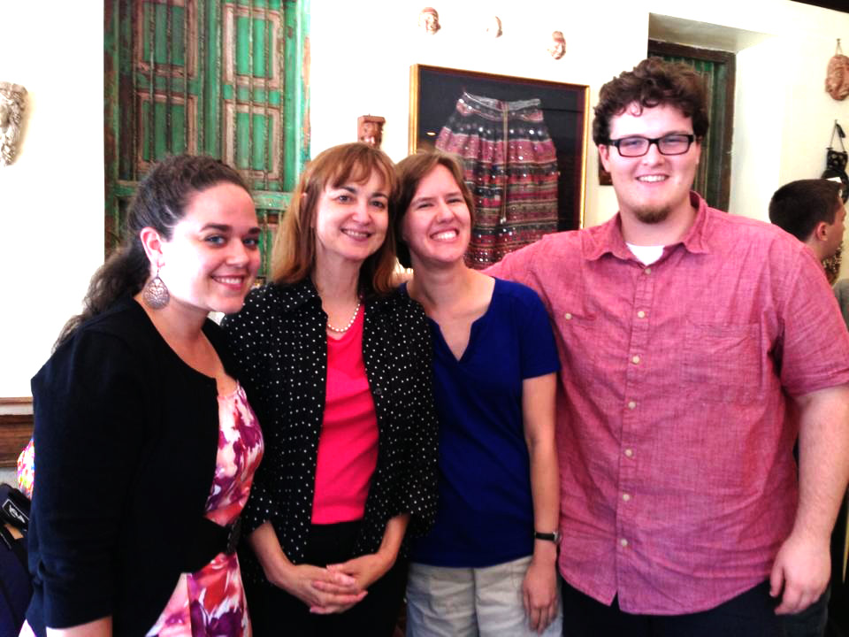 Horn professor Jean Martin-Williams with students