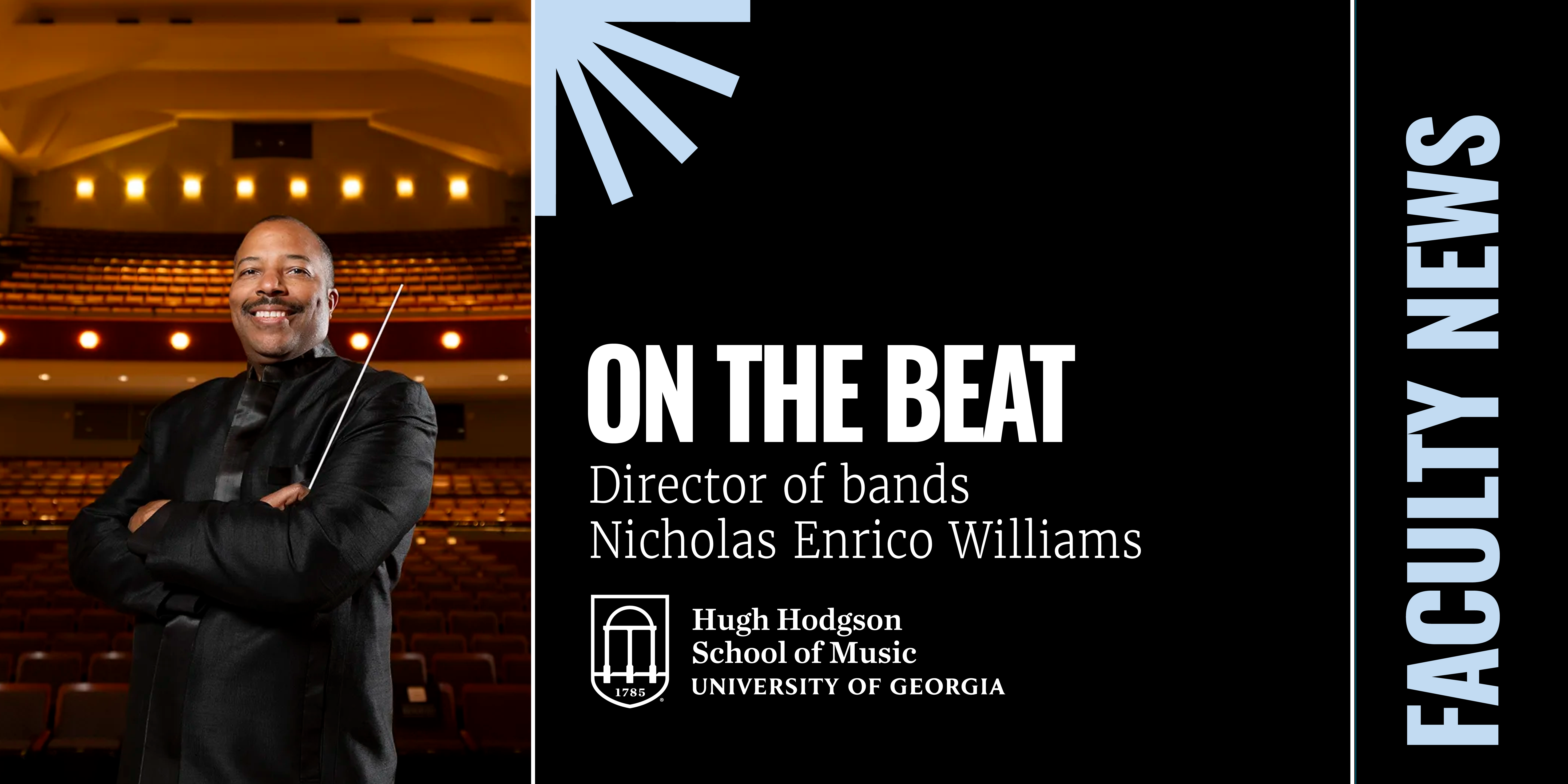 Director of Bands Nicholas Enrico Williams, plus text and graphics