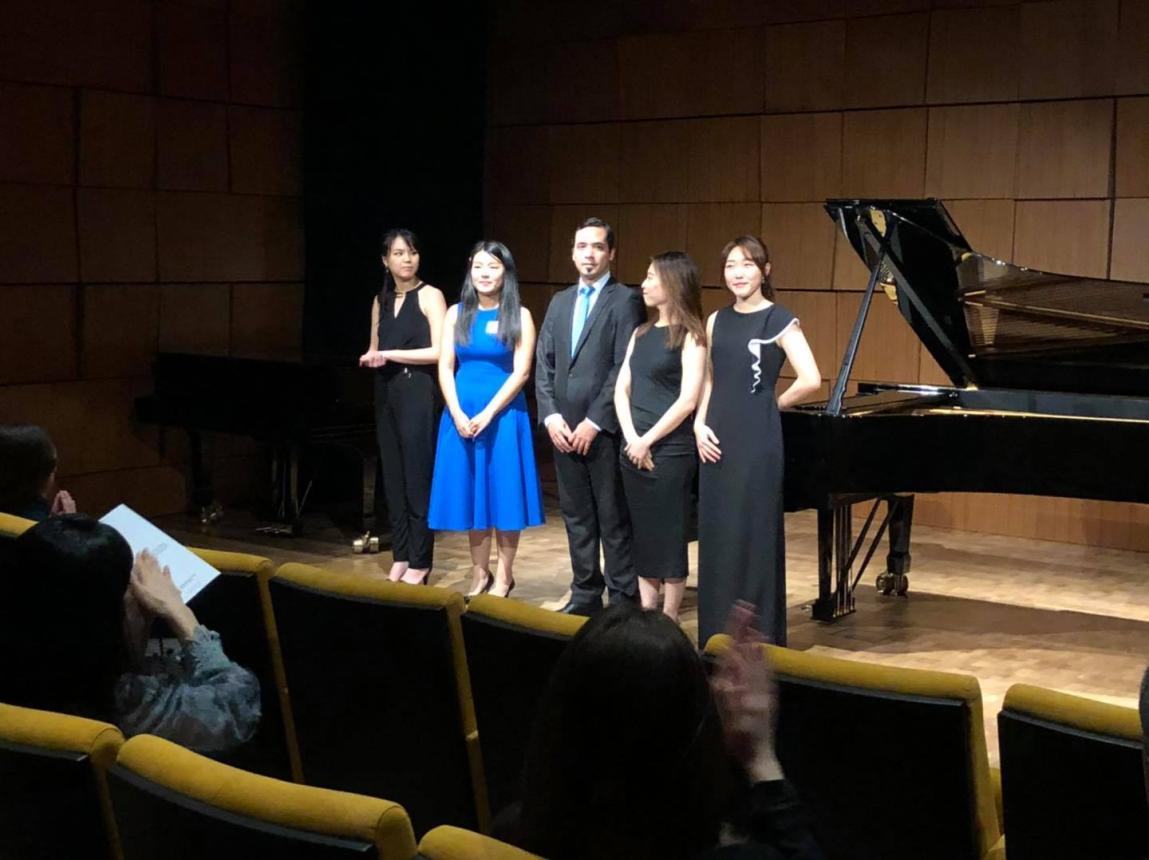 UGA piano students performing at Steinway Hall in New York in 2020