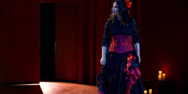 UGA Opera Theatre image of female-presenting singer in costume.