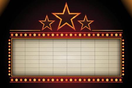Theatre marquee with stars in lights