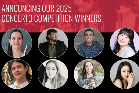 Photos of the eight 2025 Concerto Competition Winners (names listed in the article)