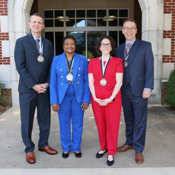 September 26, 2024 ceremony honored Cabrina Campbell ’85, Daniel Ellis ’96, Alan Tackett ’98, Lorraine Berry Woodward ’84, and Amanda Brooks ’08.